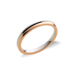 Moderner Ehering 750er Weißgold-Rotgold