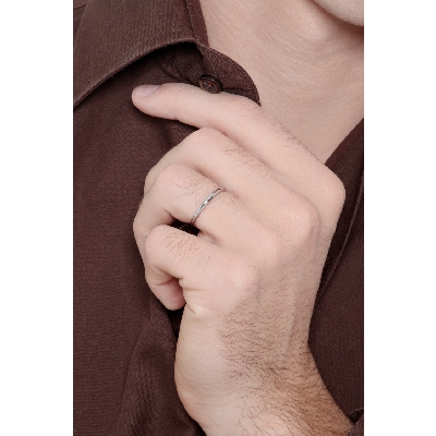 Vorsteckring Weißgold schmal