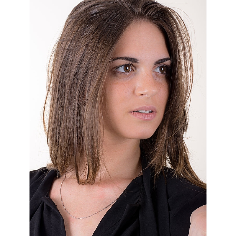 Rhodinierte 18K Weißgold Herrenkette ohne Anhänger