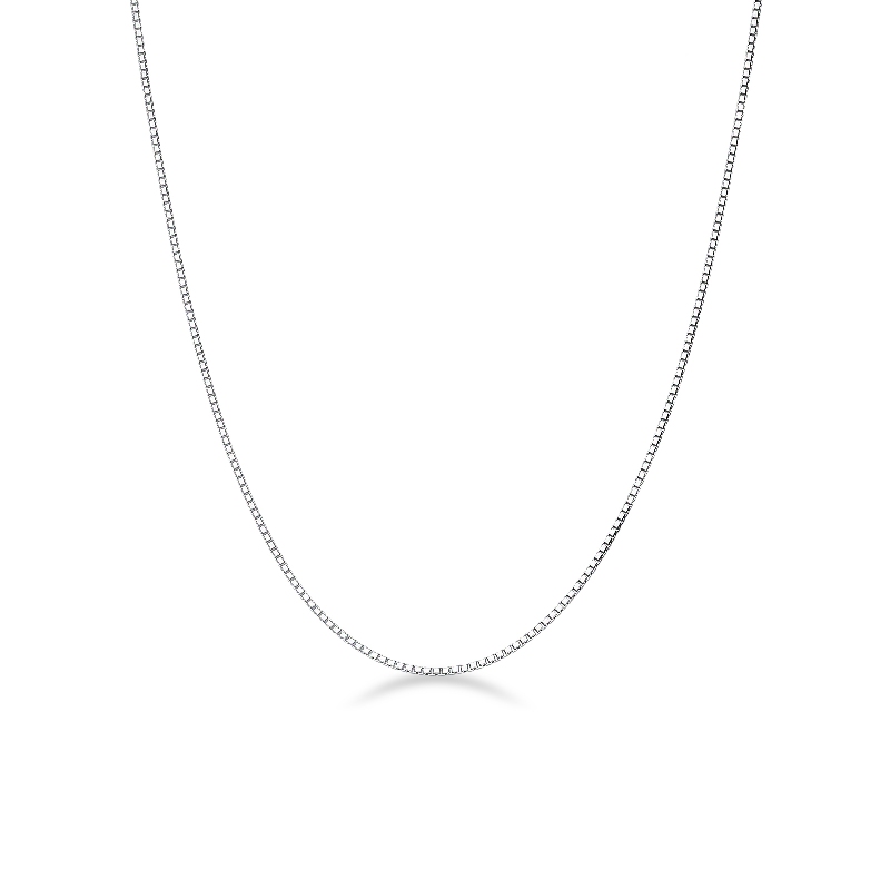 Rhodinierte 18K Weißgold Herrenkette ohne Anhänger