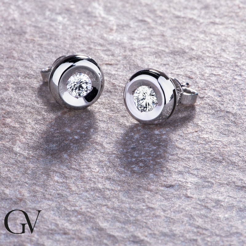 Diamantohrstecker aus Weißgold