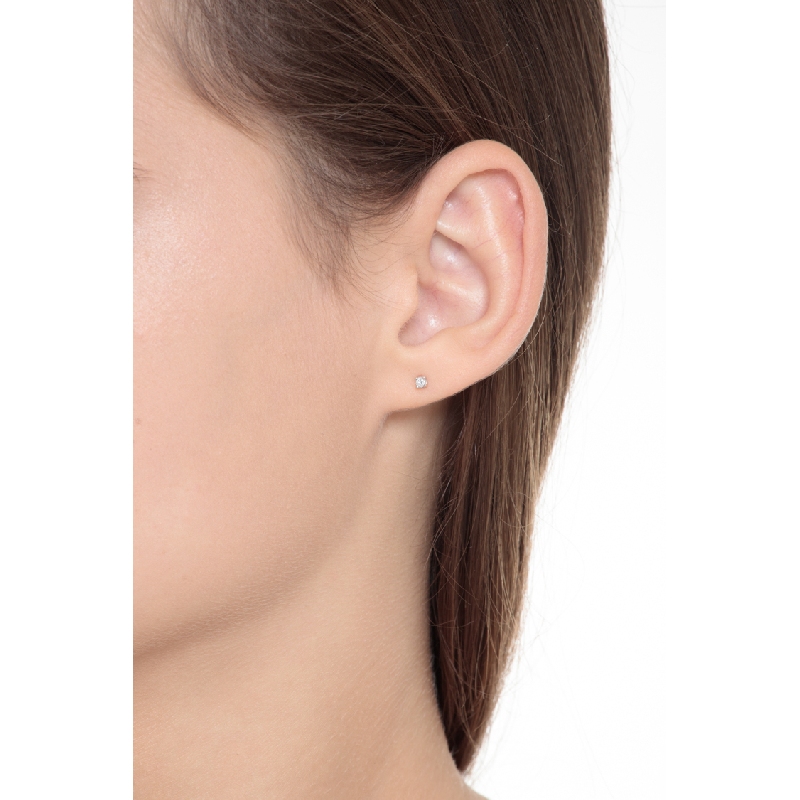 Günstige Ohrstecker aus Weißgold mit Diamanten