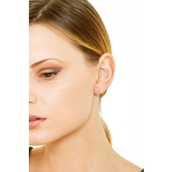 Quadratische Weißgold-Orstecker mit Diamant 2