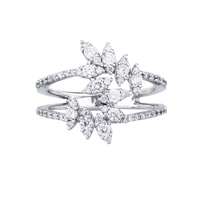 Designer Ring Weißgold 750 mit Diamanten