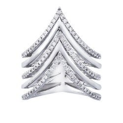 Designer Ring Bandring Weißgold mit Diamanten 2