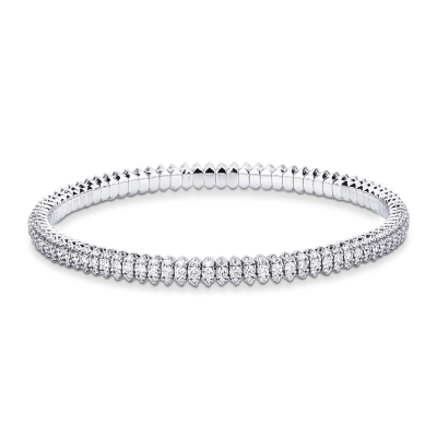 Elastisches Diamant Armband Damen Weissgold
