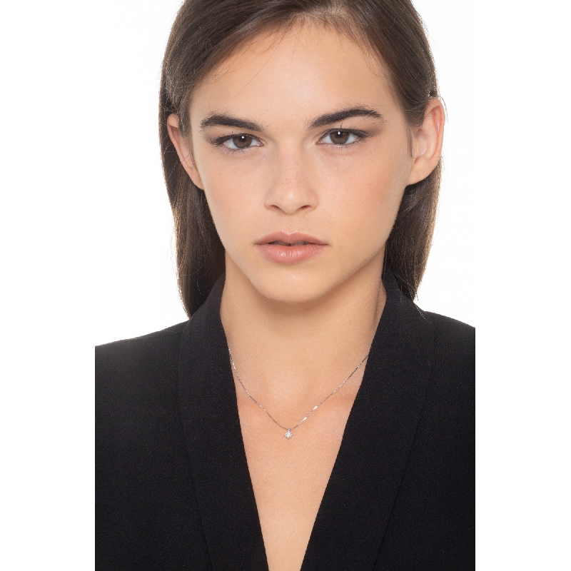 Weißgold Kette Damen mit Diamantenanhänger