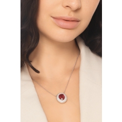 Weißgold 18K Rubin-Anhänger mit Diamanten Pavé 2