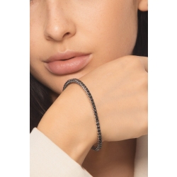 Tennisarmband Weißgold 18k elastisch mit schwarzen Diamanten 2