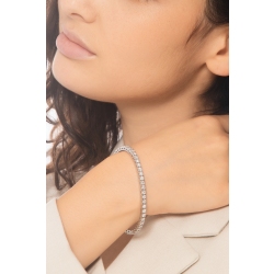 Elastisches Tennisarmband Weißgold 18k mit Diamanten  2