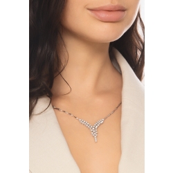 Halbstarre Damenkette Weißgold 750 mit Diamanten 2