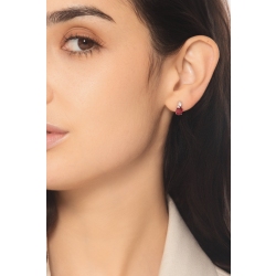 Rubin Ohrstecker mit Diamanten 750er Weißgold 2