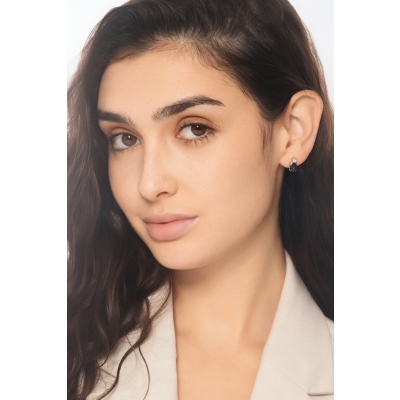 Saphir blau Ohrstecker mit Diamanten Weissgold