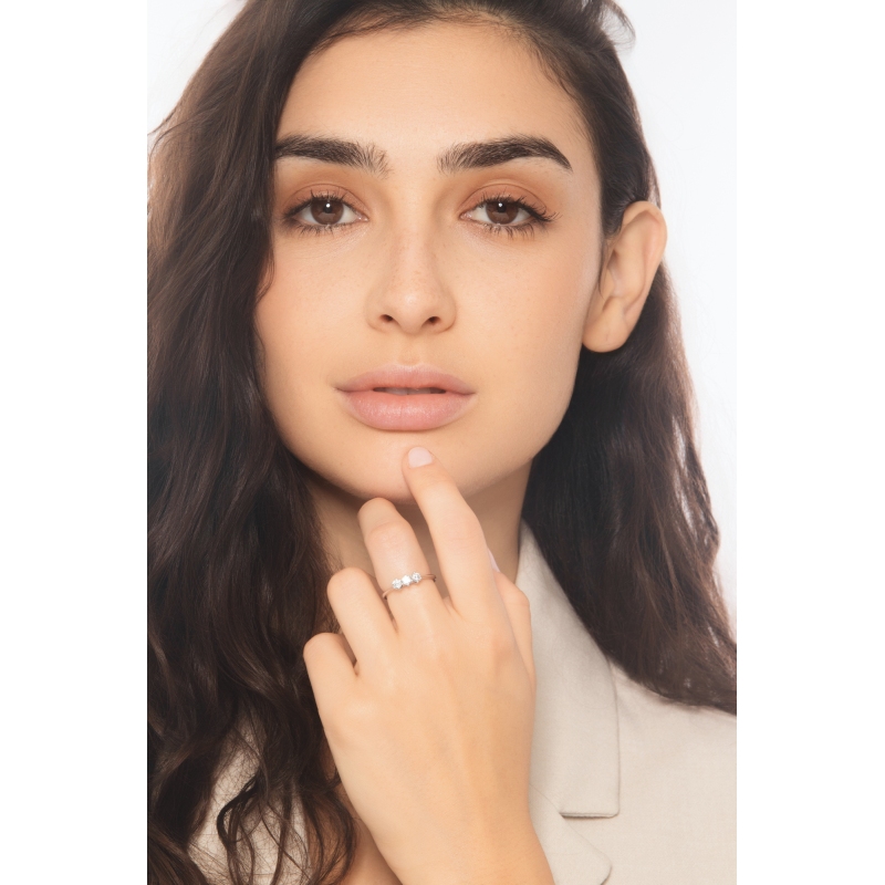 Trilogy Ring Weißgold mit drei Diamanten