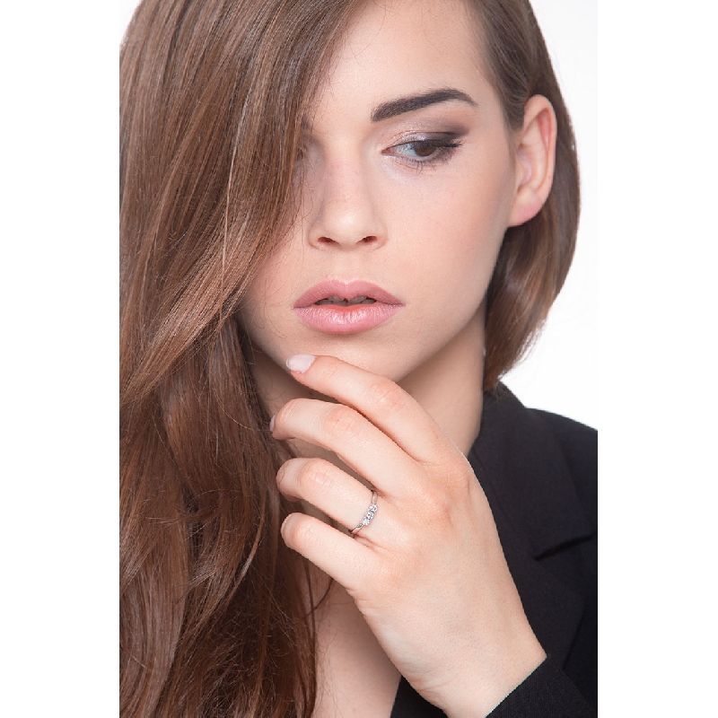 Trilogie Verlobungsring Weißgold 750