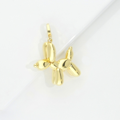 Ballon Hund Anhänger Gelbgold 