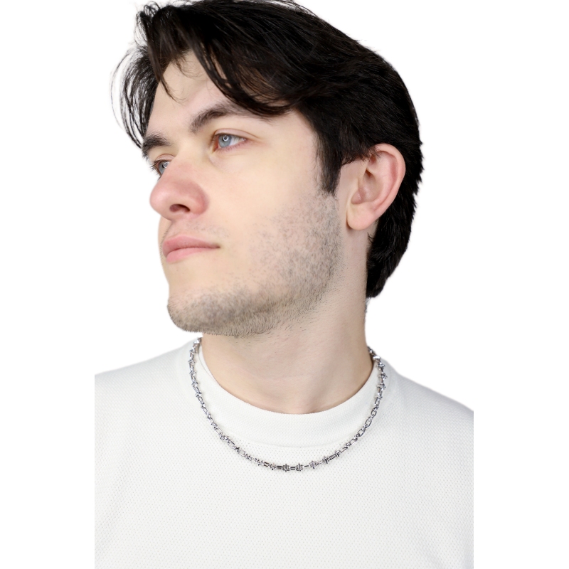 Designer Kette Herren Weissgold 18 Karat, 50 cm