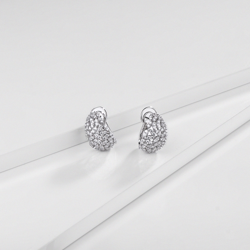 Designer Creolen mit Diamanten Weißgold 18K 