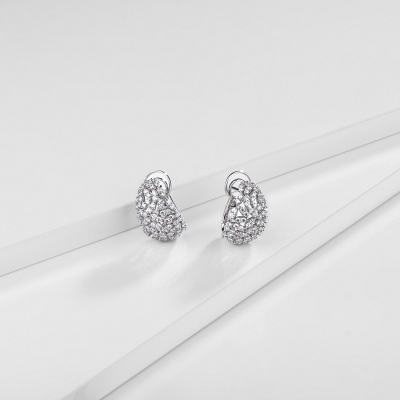 Designer Creolen mit Diamanten Weißgold 18K 