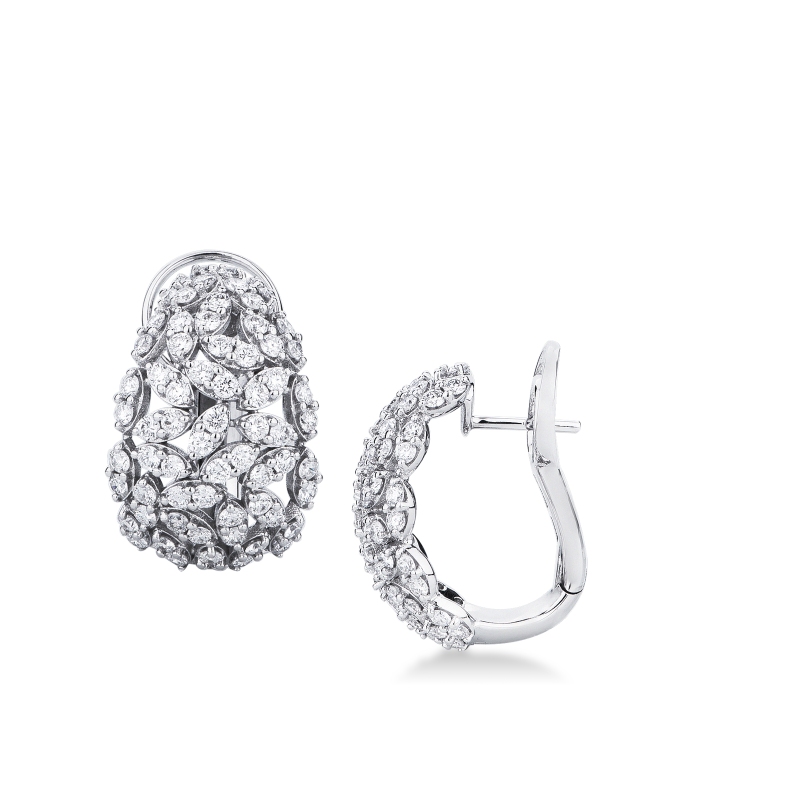 Designer Creolen mit Diamanten Weißgold 18K 