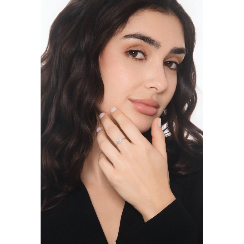 Blumenring aus 18k Weißgold mit Diamanten 