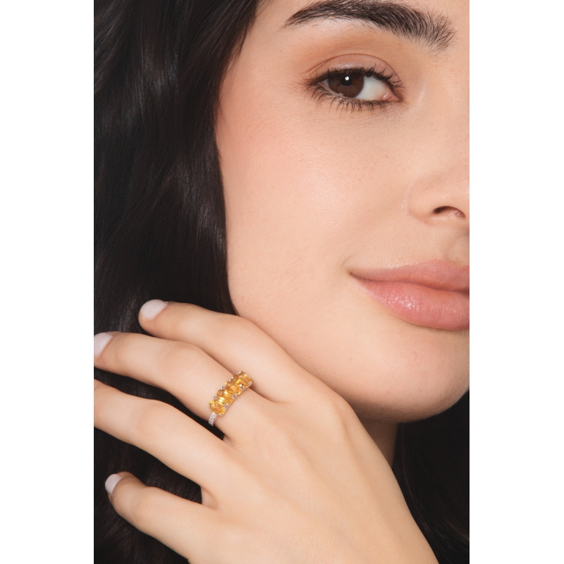 Weißgold Ring mit Citrin Damenring