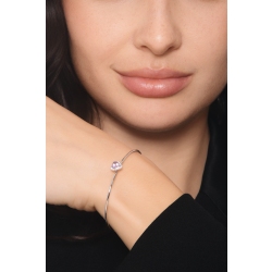 Weißgold Armreif Amethyst Herz mit Diamanten 2