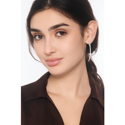 Weißgold 18K Designer Ohrhänger mit Diamanten