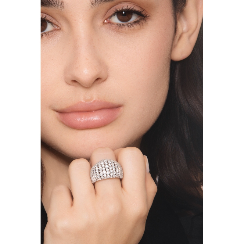 Bandring mit Diamanten aus 750er Weißgold