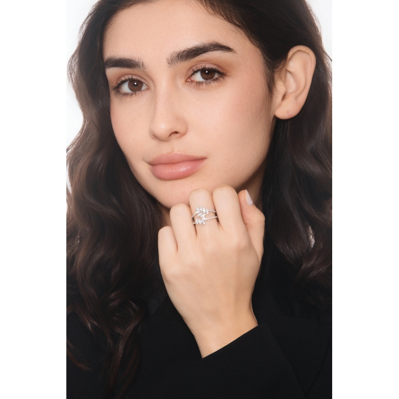 Designer Ring Weißgold 750 mit Diamanten