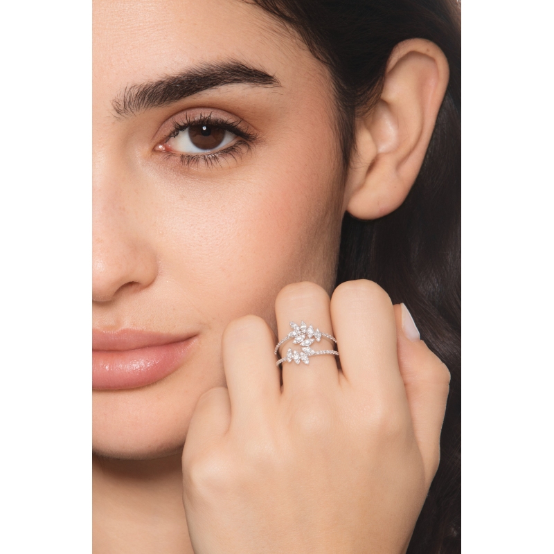 Designer Ring Weißgold 750 mit Diamanten