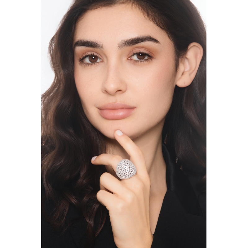 Weißgold Diamant Bandring 18 Karat