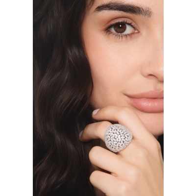 Weißgold Diamant Bandring 18 Karat