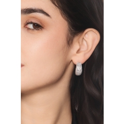 Weißgold Designer Creolen mit Diamanten 2