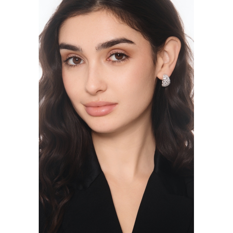 Designer Creolen mit Diamanten Weißgold 18K 