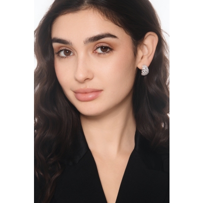 Designer Creolen mit Diamanten Weißgold 18K 