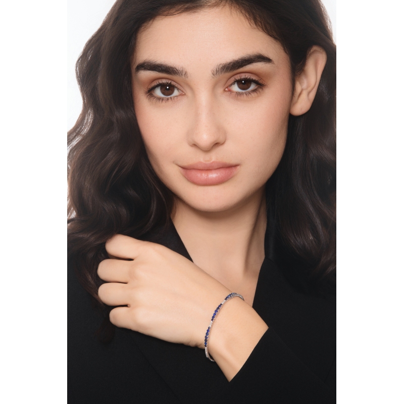 Weißgold 750 Armreif mit Saphiren und Brillanten 