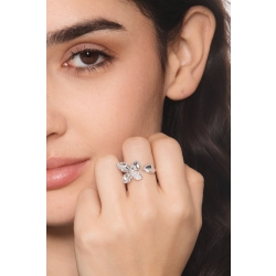 Offener Ring mit Diamant Blume Weissgold 750 2