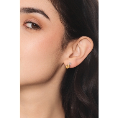 Citrin Ohrstecker mit Diamanten Weißgold 750