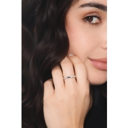 Weißgold Ring 0.15 kt Diamant in einer Spannfassung  2