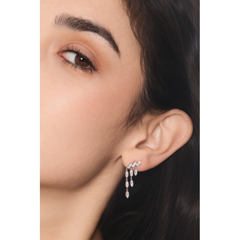 Ohrhänger mit Diamanten Weißgold 750