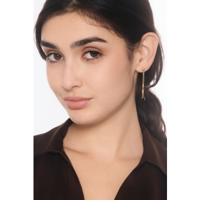 Ohrhänger aus 18K Gelbgold mit Kugeln und Stäbchen