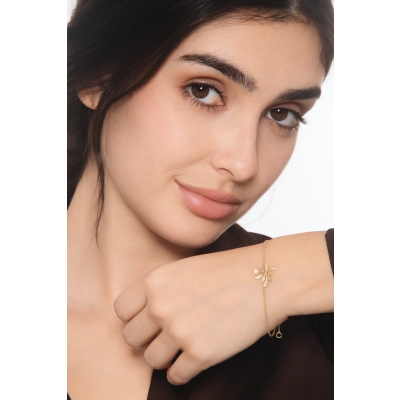 Gelbgold 18k Armband mit Blatt 