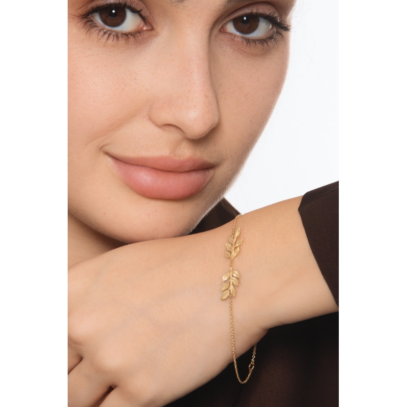 Armband mit Blatt aus 18K Gelbgold