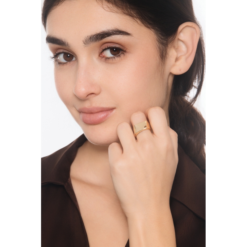 Glänzender Bandring Gelbgold 750 