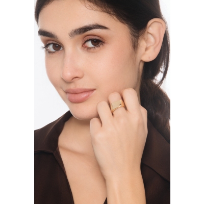 Glänzender Bandring Gelbgold 750 