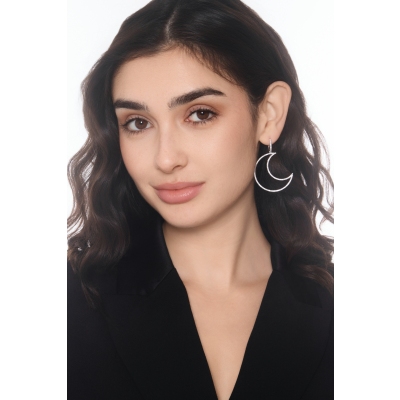 Mond Ohrringe Diamanten Weissgold 750