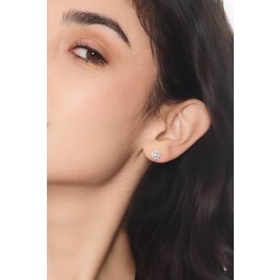 Aquamarin Ohrstecker Weißgold 750 mit Diamanten