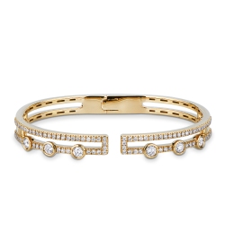 Gelbgold 750 halbstarres Armband mit Diamanten