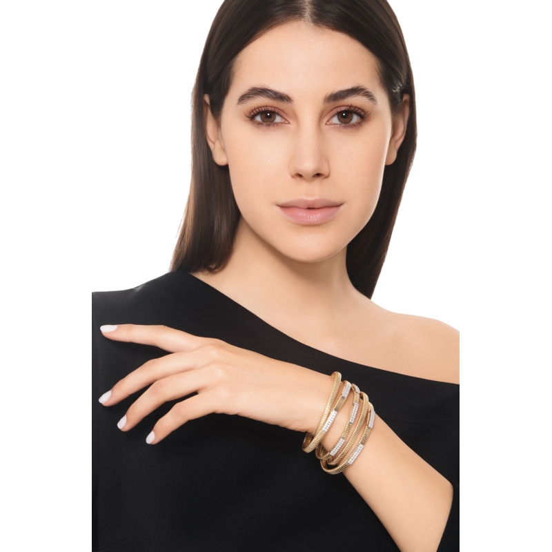 Modernes Armband Weissgold Gelbgold 18K mit Diamanten